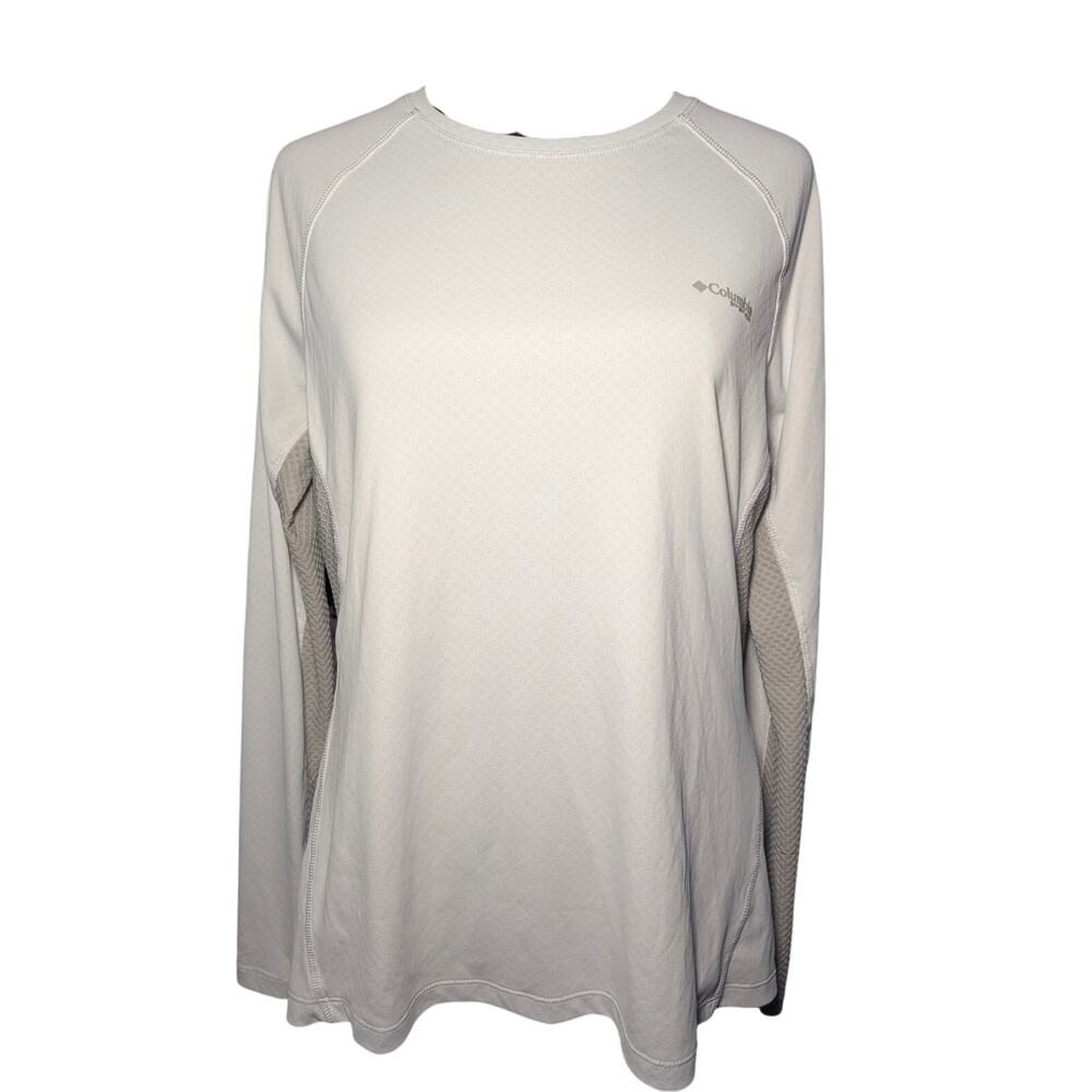 Columbia PFG Omni-Freeze Zero Shirt Womens Medium M Long Sleeve Gray Cooling